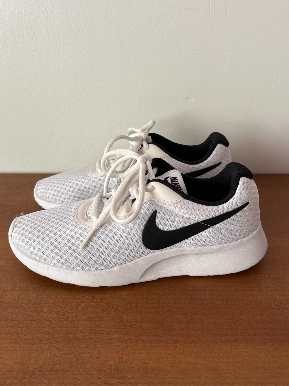 Nike White and Black Mesh Trainers